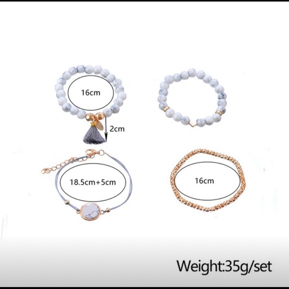 ❤️Marble and gold four piece bracelet - Picture 2 of 4
